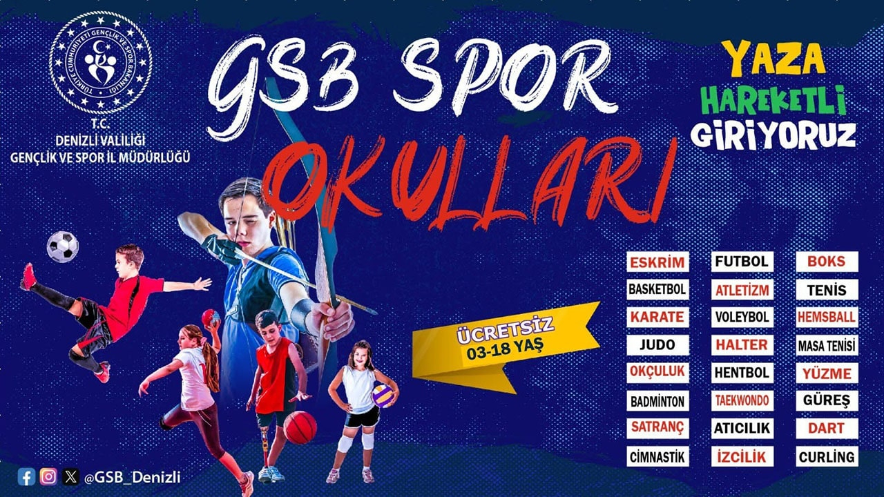 DENİZLİ’DE YAZ SPOR OKULLARI KURSLARI BAŞLIYOR