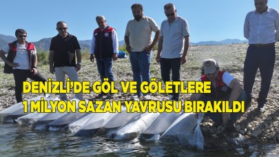 Denizli’de göl ve göletlere 1 milyon sazan yavrusu bırakıldı
