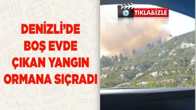 Denizli’de boş evde çıkan yangın ormana sıçradı