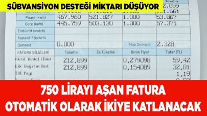 750 lirayı geçen elektrik faturası ikiye katlanacak