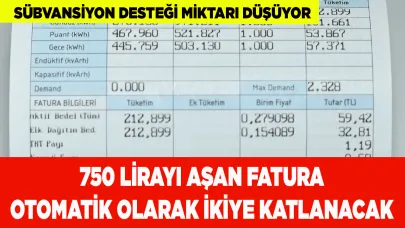 750 lirayı geçen elektrik faturası ikiye katlanacak