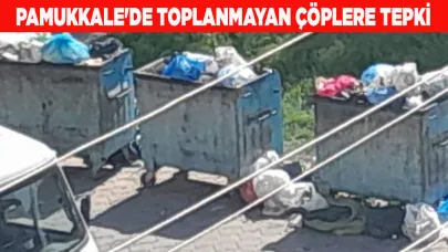 PAMUKKALE'DE TOPLANMAYAN ÇÖPLERE TEPKİ