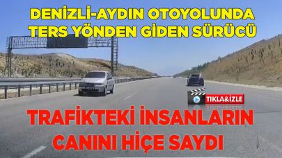 Otobanda ters yönden giden sürücünün cesareti