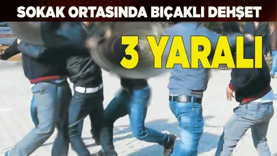 Sokak ortasında bıçaklı kavga: 3 yaralı