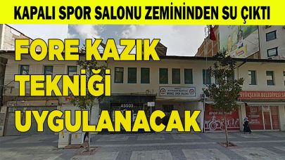 KAPALI SPOR SALONU ZEMİNİNDEN SU ÇIKTI