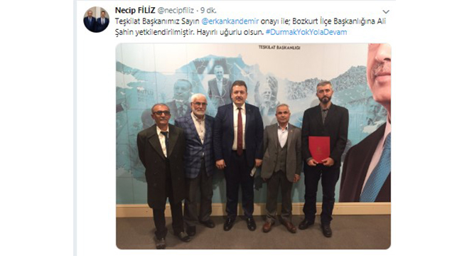 AK PARTİ BOZKURT İLÇE BAŞKANI BELLİ OLDU