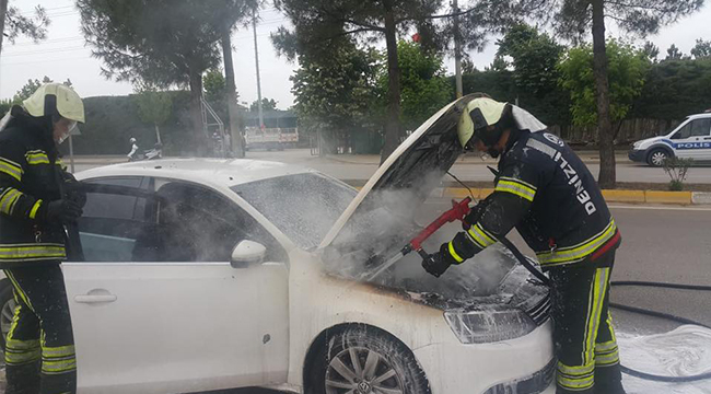 Merkezefendi’de Araç Yangını Korkuttu