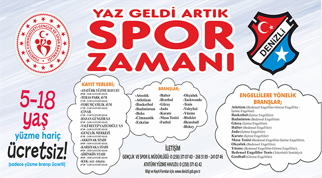 Yaz Spor Okullarına Kayıtlar Başladı