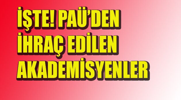 56 AKADEMİSYEN İHRAÇ EDİLDİ