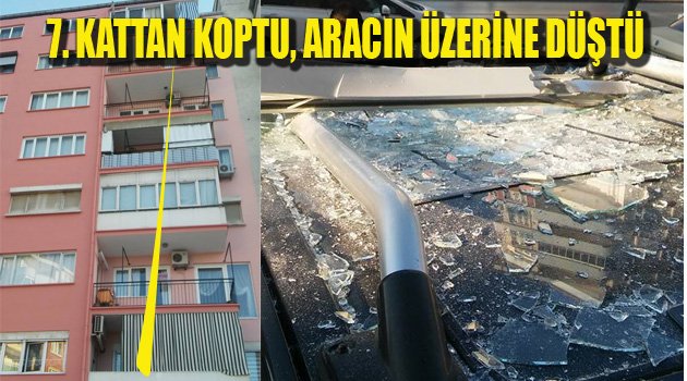 7. KATTAN KOPTU, ARACIN ÜZERİNE DÜŞTÜ