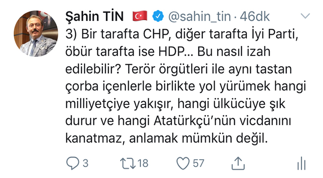 TİN’DEN, TEMELLİ’NİN “KÜRDİSTAN” ÇIKIŞINA SERT TEPKİ