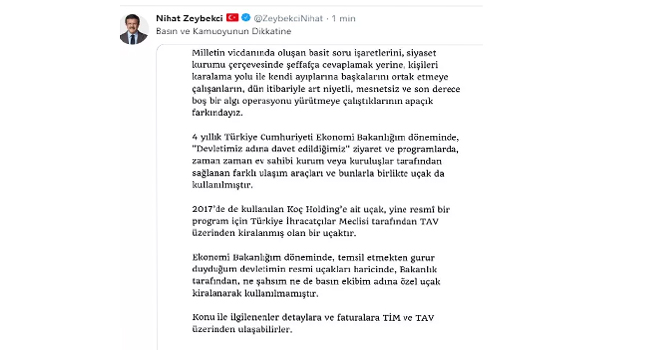 Zeybekci'den Uçak Eleştirisine Jet Yanıt