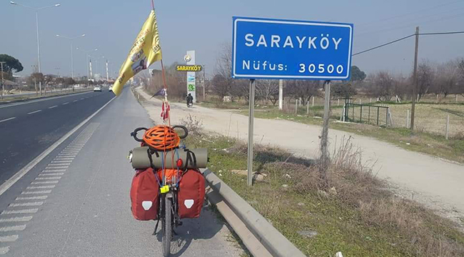 BİSİKLETİ İLE TÜRKİYE'Yİ DOLAŞAN GEZGİN DENİZLİ’DE
