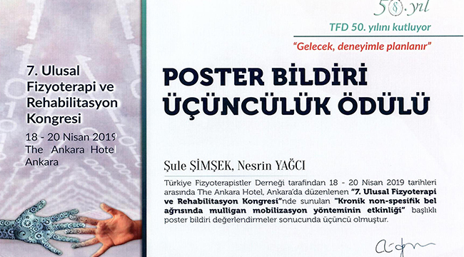 PAÜ Ulusal Fizyoterapi Kongresi’nden Ödülle Döndü