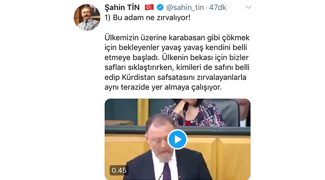 TİN’DEN, TEMELLİ’NİN “KÜRDİSTAN” ÇIKIŞINA SERT TEPKİ