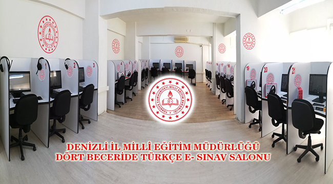 DÖRT BECERİDE TÜRKÇE E-SINAV SALONU İLK SINAVA HAZIR