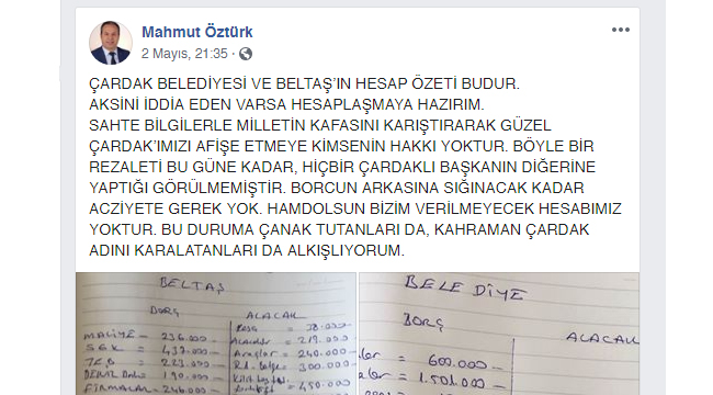 Çardak’da Başkanların Borç Polemiği