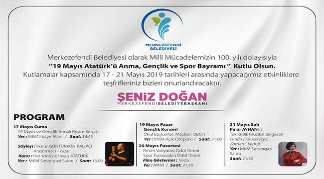 Merkezefendi’de 19 Mayıs Etkinlikleri Başlıyor