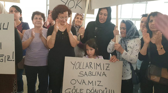 Serinhisarda  Beton Tesisi Protestosu