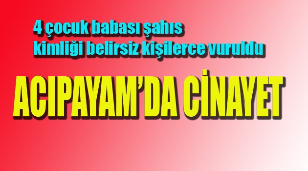 ACIPAYAM'DA CİNAYET