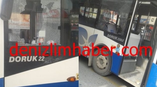 Belediye Otobüsüne Taşlı Saldırı