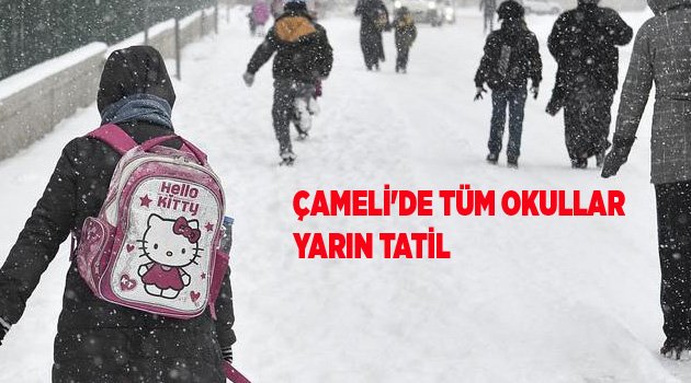 ÇAMELİ'DE TÜM OKULLAR YARIN TATİL
