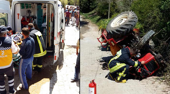ACIPAYAM’DA TRAKTÖR KAZASI
