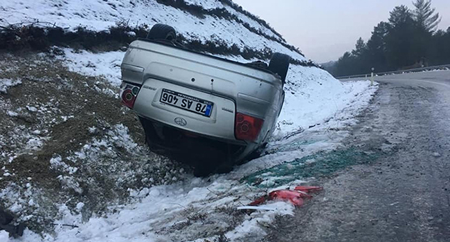 ÇAMELİ'DE KORKUTAN KAZA