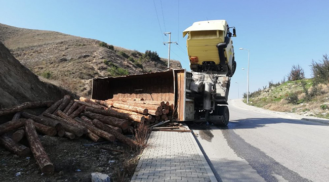 TOMRUK YÜKLÜ TIR ŞAHA KALKTI