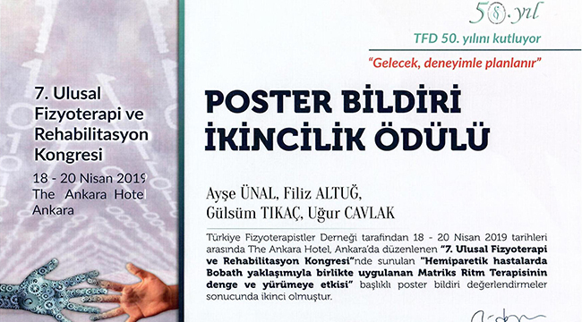 PAÜ Ulusal Fizyoterapi Kongresi’nden Ödülle Döndü