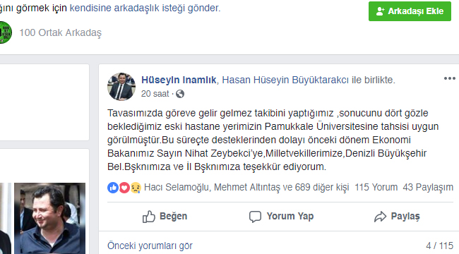 Müjdeli Haberi Başkan İnamlık Verdi