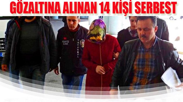 Gözaltına alınan 14 kişi serbest