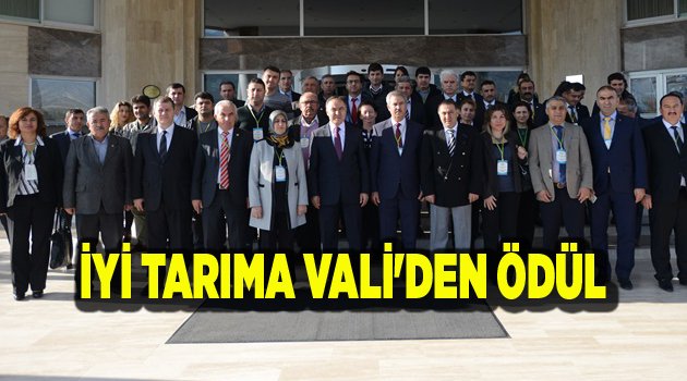 İYİ TARIMA VALİ'DEN ÖDÜL