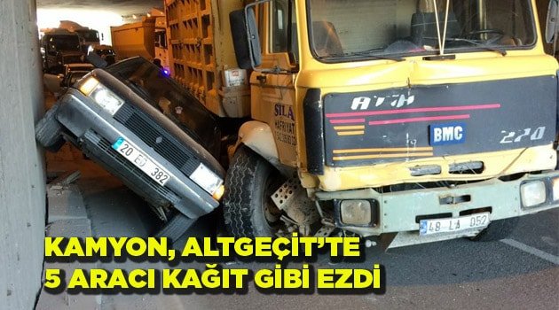 KAMYON,  5 ARACI KAĞIT GİBİ EZDİ