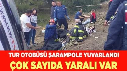 Buldan'da tur otobüsü devrildi, yaralılar var