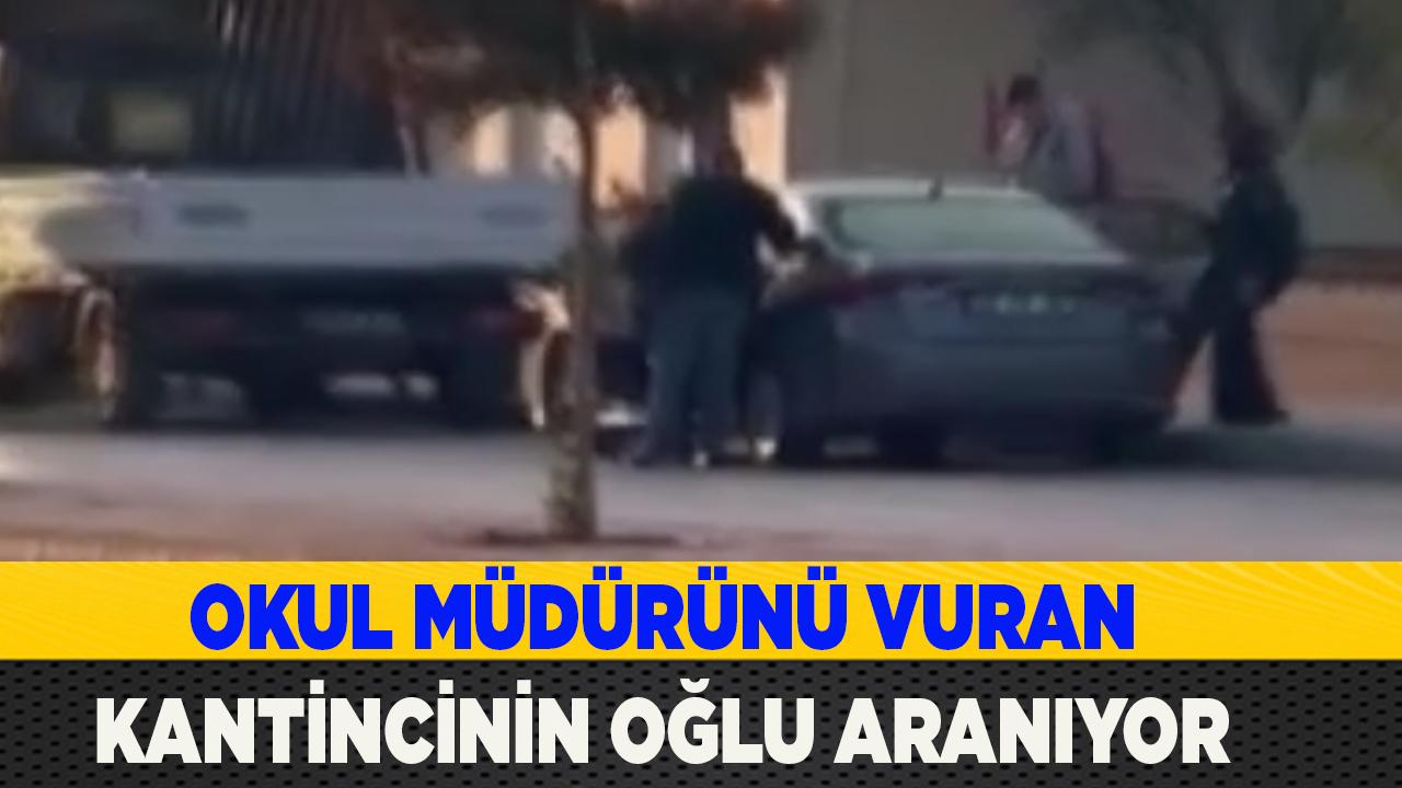 Okul müdürünü vuran kantincinin oğlu aranıyor