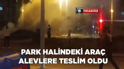 Park halindeki araç alevlere teslim oldu