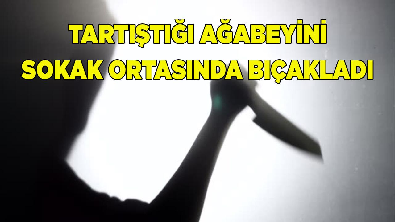 Tartıştığı ağabeyini sokak ortasında bıçaklayıp evine döndü