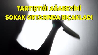 Tartıştığı ağabeyini sokak ortasında bıçaklayıp evine döndü
