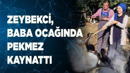 Zeybekci, tulumunu giyip pekmez kaynattı