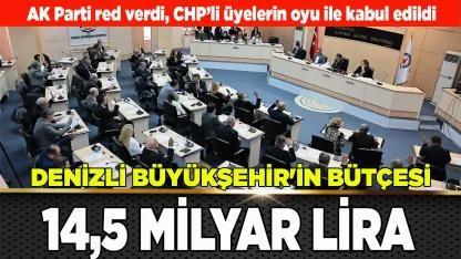 DENİZLİ BÜYÜKŞEHİR'İN BÜTÇESİ 14,5 MİLYAR LİRA