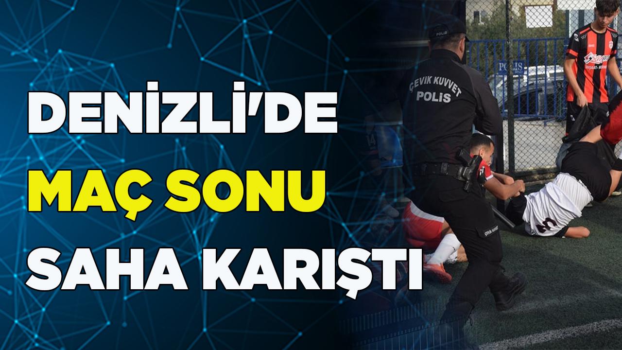 DENİZLİ&#039;DE MAÇ SONU SAHA KARIŞTI