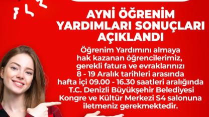 Denizli'de öğrenim desteği için fatura teslim süreci başladı