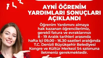 Denizli'de öğrenim desteği için fatura teslim süreci başladı