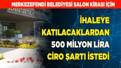 Merkezefendi Belediyesi salon kiralayacak