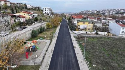 Namık Kemal Caddesi’nde sıcak asfalt çalışması
