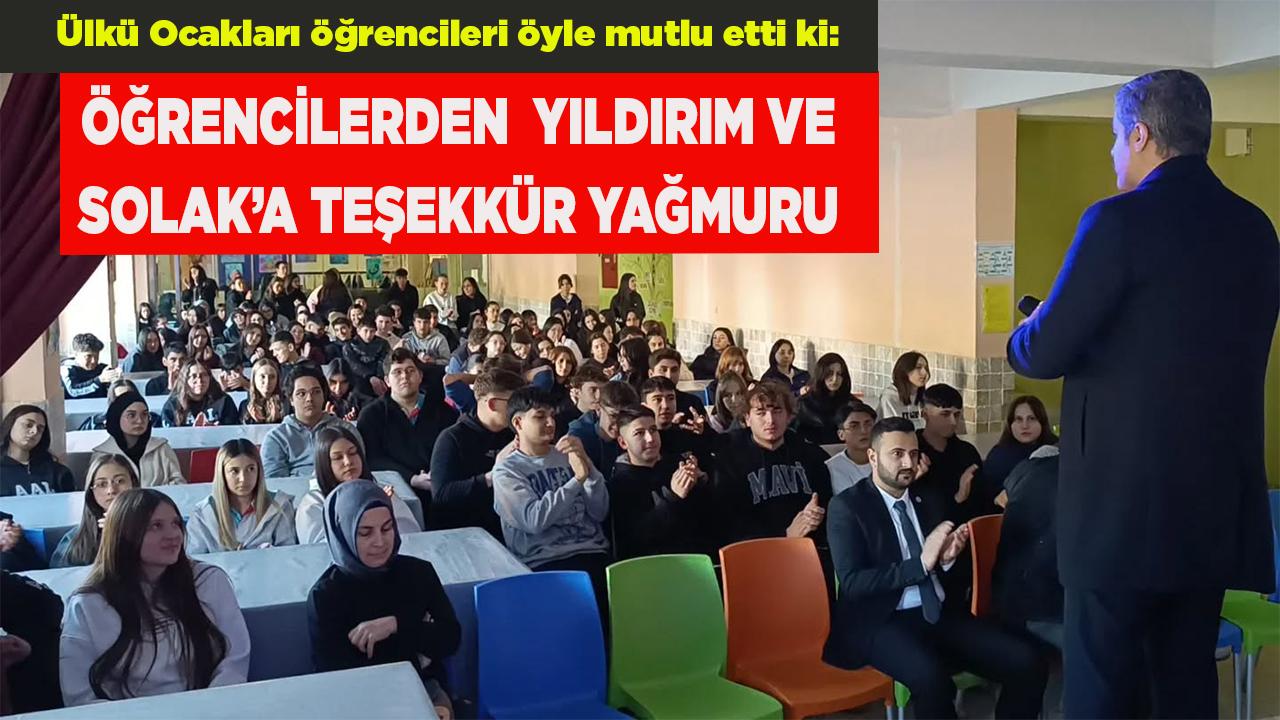 ÖĞRENCİLERDEN YILDIRIM VE SOLAK’A TEŞEKKÜR YAĞMURU