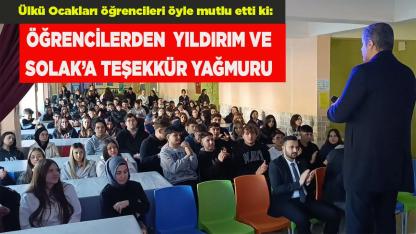 ÖĞRENCİLERDEN  YILDIRIM VE SOLAK’A TEŞEKKÜR YAĞMURU