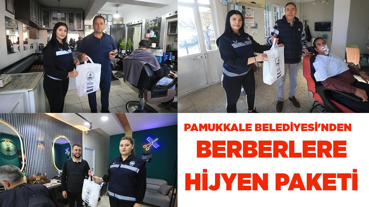 PAMUKKALE BELEDİYESİ&#039;NDEN BERBERLERE HİJYEN PAKETİ