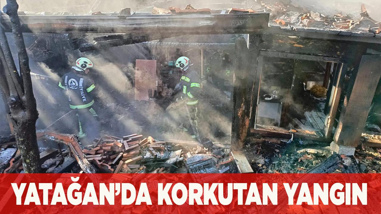 Yatağan’da ev tamamen yandı